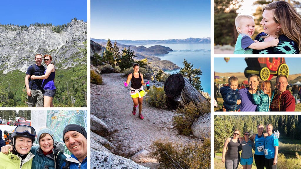 featured image collage showing five remote workers enjoying life with their families in the Reno - Lake Tahoe region