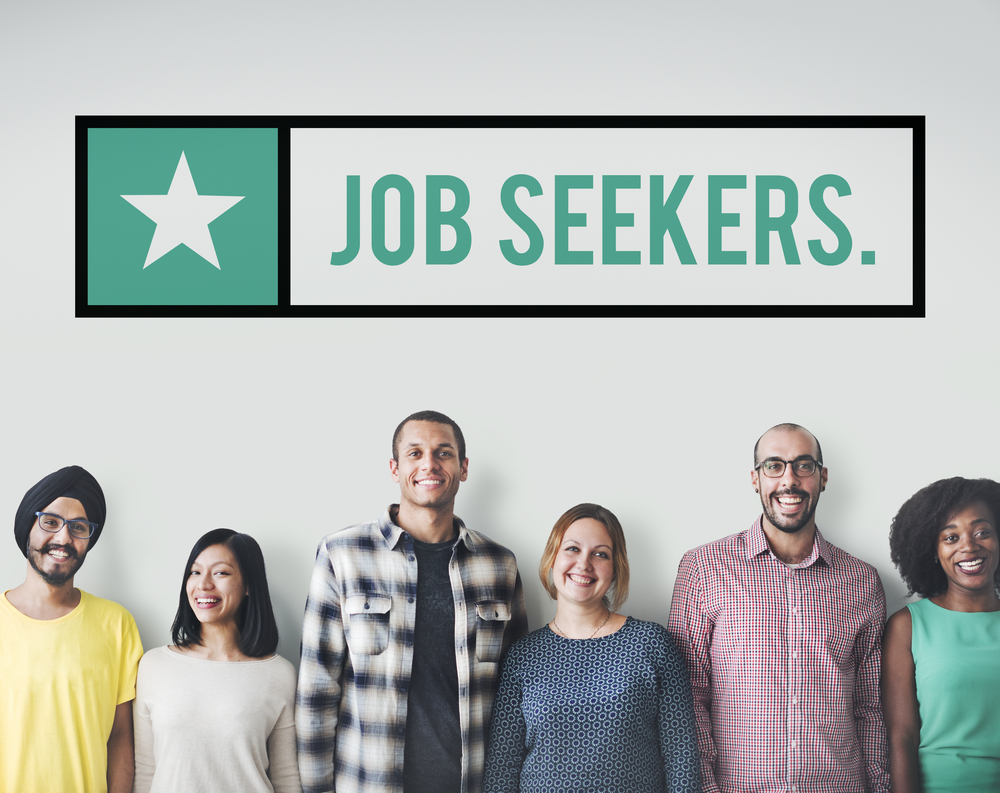 Featured image showing several diverse individuals standing against a white wall with the text Job Seekers above them.