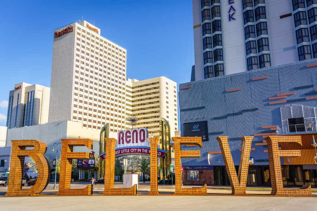 inline image showing the BELIEVE Sculpture in Reno City Plaza
