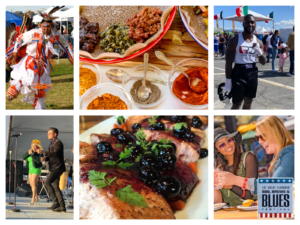 Featured image showing a collage of diverse people and food available in Reno, Nevada