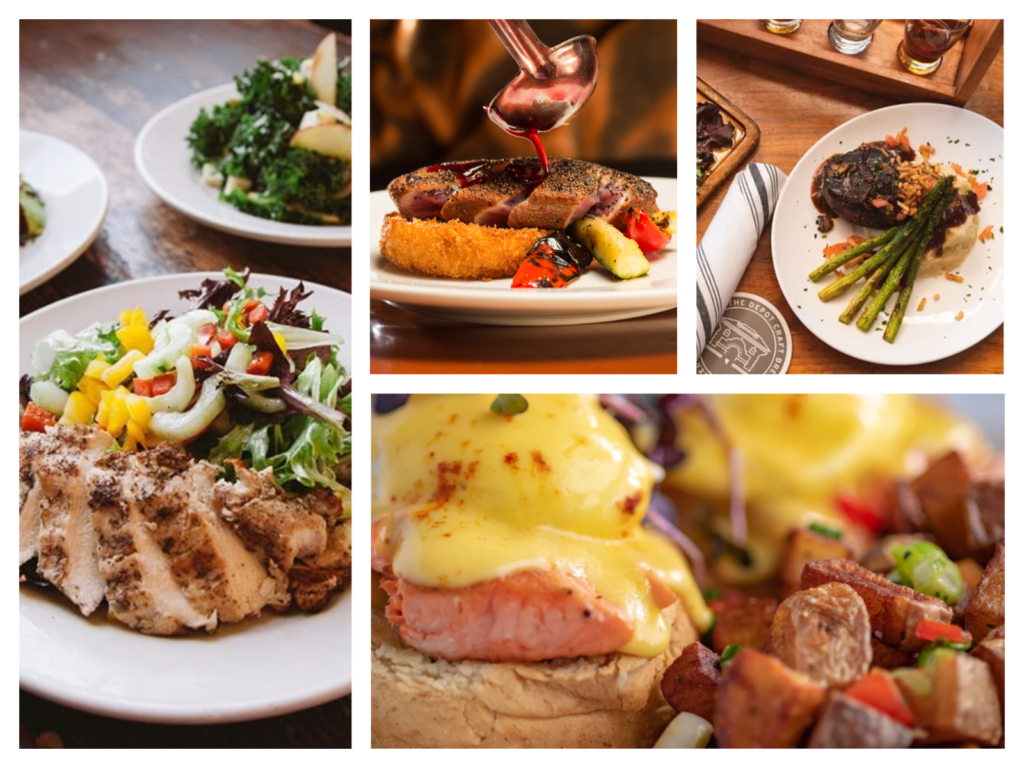 FEatured image showing a collage of food options offered at the top delectable reno restaurants